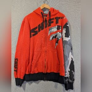 Swift Racing Full Zip Hoodie Men's XL Orange Black Camo Fox